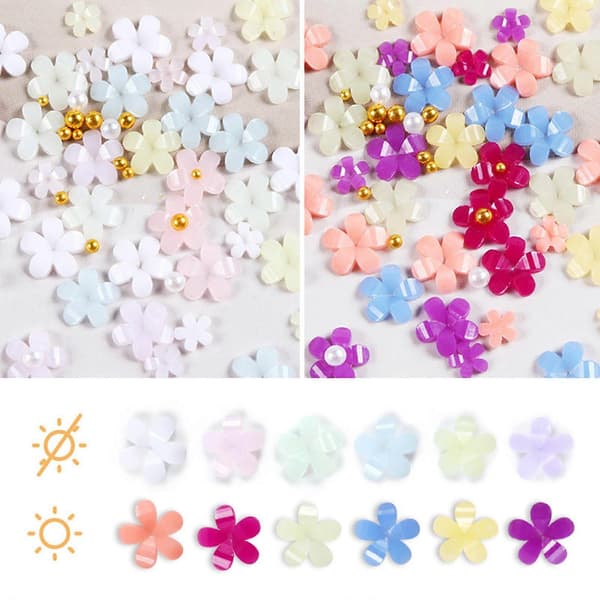 3D Akryl Blomster Negledekoration Kaviarperler DIY Smykkefremstilling Tilbehør