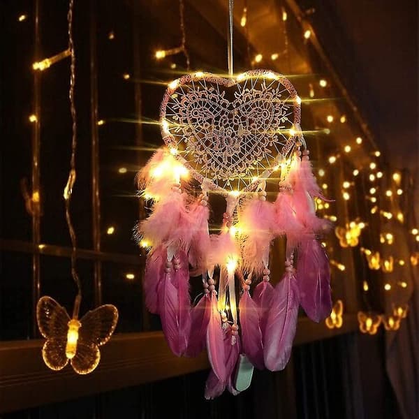 Catcher Boho Led Hanging Rat (med S) Dunkelrosa