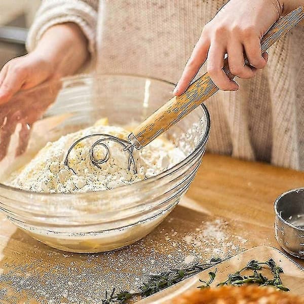 Dansk deigvisp brødmikser, 3 stk nederlandsk visp i rustfritt stål for kake dessert brød pizza bakverk - Bra