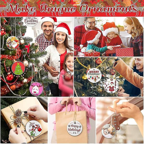 35 stycken Sublimation Ornament Blanks, Round Blank Sublimation Ornament Sublimation For , DIY Hand