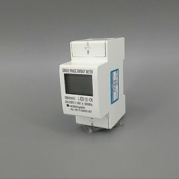 80a Din-skena Enfas 2-tråds LCD Digital Display Strömförbrukning Energi Elmätare Kwh Ac