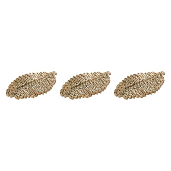 1/2/3/5 Rattan Placemat för Creative Thicken Khaki Leaf Shaped Light Brown 23x16cm 3Set