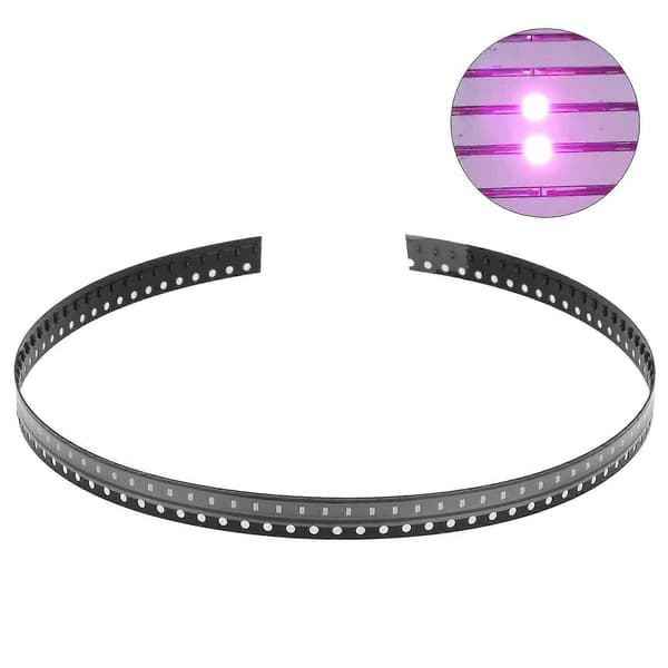 100 stk. SMD LED-dioder elektroniske komponenter høy styrke liten lav spenning for DIY PCB (rosa)