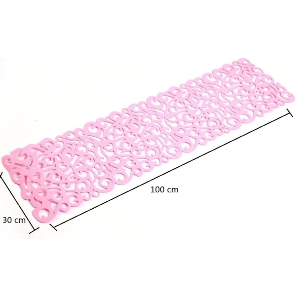 Tvättbar bordslöpare 100 x 30 cm rosa