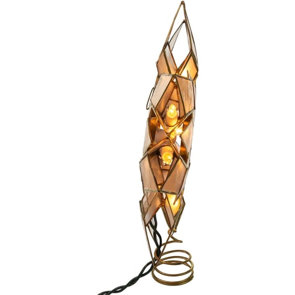8,5-tums Capiz Star Tree Topper med 10 klara lampor och 1 reservlampa