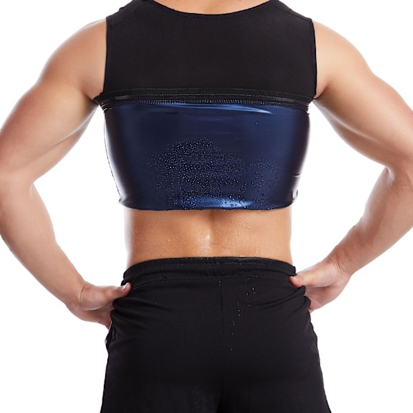 Sweat Shaper Saunavest Mænd Kvinder Termisk Kropsslankende Undertrøje Korset Fedtforbrænding Men S-M