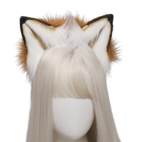 Rev Katt Lang Pels Ører Hår Hodeplagg Ulv Dyr Halloween Camel white