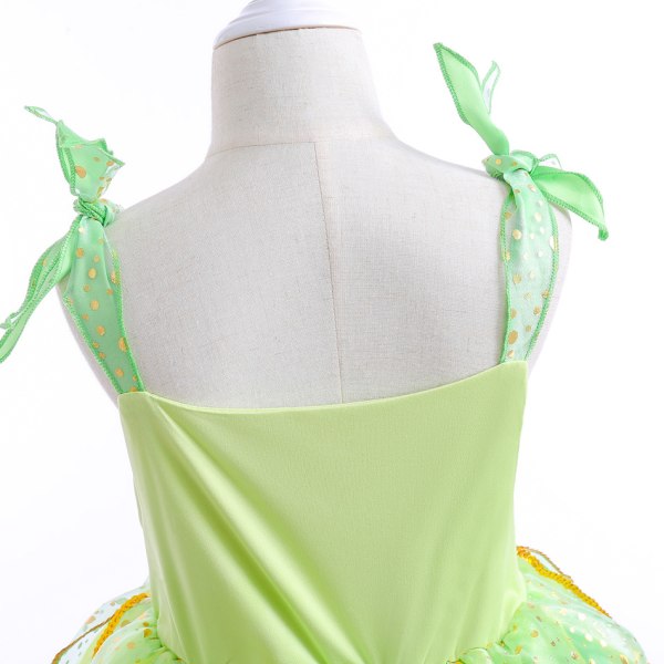 Halloween Elf Girls Green Fairy Dress Julklänning 100CM