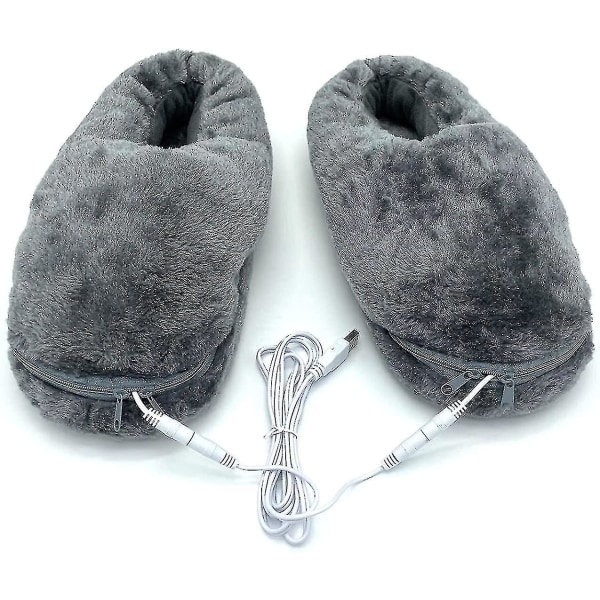 1 par plysch USB elektrisk uppvärmning tofflor sko, hålla foten varmare för vinterkallt väder