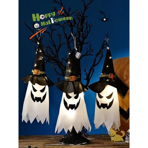 Glødende Halloween Kostymer Rekvisitter Maskerade Festdekorasjon Halloween Heksehatt Lykter(varme) yellow