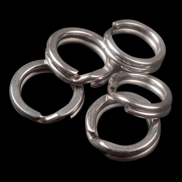 200 stk./æske Fiskerringe Rustfrit stål Splitringe Silver