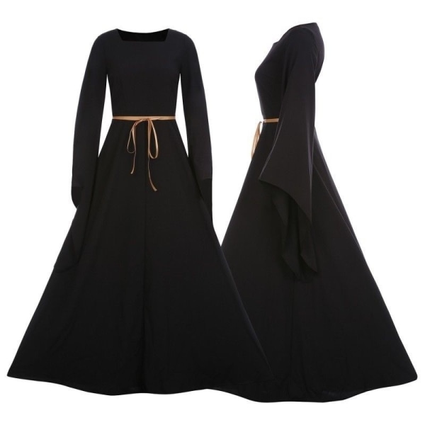 Halloween Medeltida Lång Maxiklänning Gothic Cosplay Kläder purple