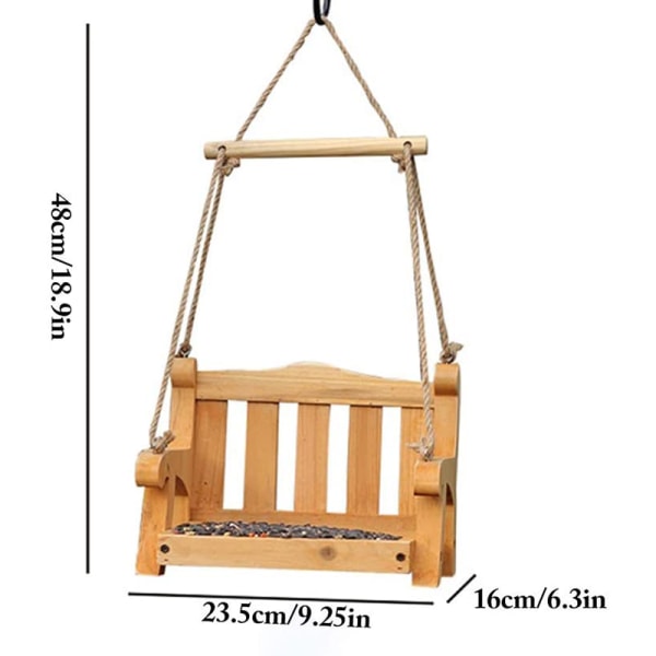 Matningsstation för hängande fåglar Träabborre Fåglar Bord Trädgårdsbänk Gungstol Hängande för utomhusbruk Primary Colors Lijing Swing
