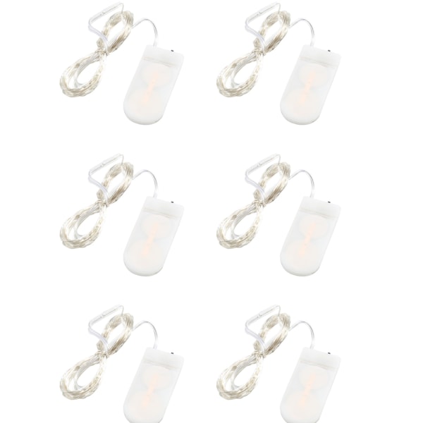 LED Fairy Lights, 6 stk. 1m 10 lamper farvede lyskæder til 1 meter 10 lights