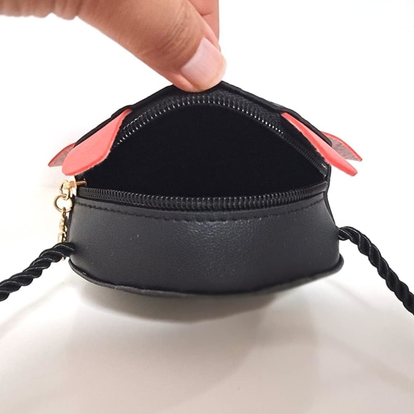 Barnväska Mini Cute Little Devil PU Läder Crossbody-väska Mynt Pouse Leksaker för pojkar Flickor Present (svart) NO:1