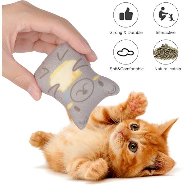 Kattmynta Leksaker för innekatter - 5st Plysch Cat Chew Toys Tandsjukdomar