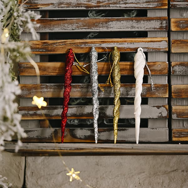 Christmas Tree Icicle Pendel Lätt Lätt att bära Pendel Klassisk dekoration till jul white