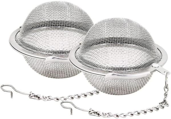 2 st rostfritt stål mesh teboll 2,1 tum teinfusionssilar tesilfilter