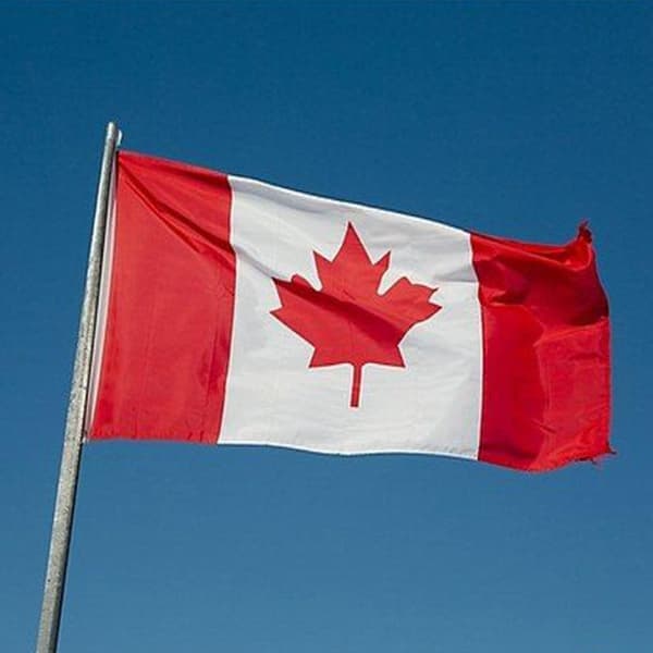 2 STK Forsterket Kanadisk Flagg 90 x 150 cm med to metallmaljer Canada flagg