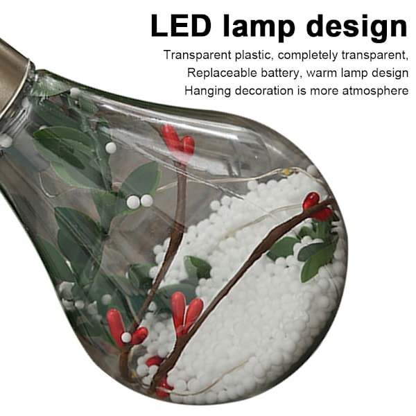 Christmas Led Transparent Julekule Juletrepynt Style 6