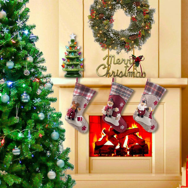3st, julstrumpor, klassiska storstrumpor, jultomte, snögubbe, renjulfigurer