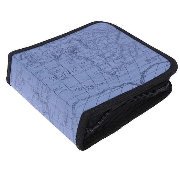 40 Slots Verdenskort Mønster Hjemme Bil CD Boks DVD Taske Opbevaring Bære Etui Organizer