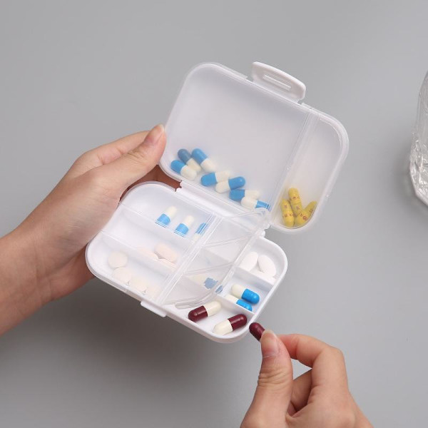 medicinbox / dosett / dosering piller dosa medicin burk 8 fack PUNAINEN