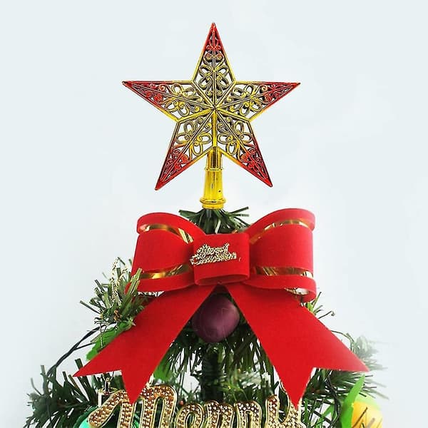 3D plast pentagram julklapp till julgran (20cm GULD