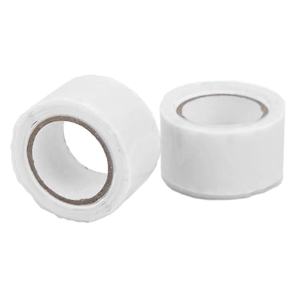 2 STK Selvsmeltende silikontape Isolasjon Vanntett Teip for reparasjon av vannrør Hvit
