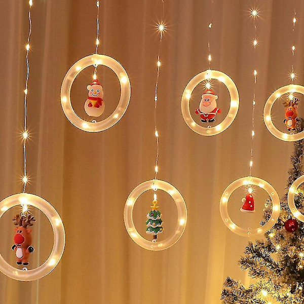 Julestemning dekorasjon rom vindu stjerne LED-lykt som ønsker isstripe lysslynge dekorati