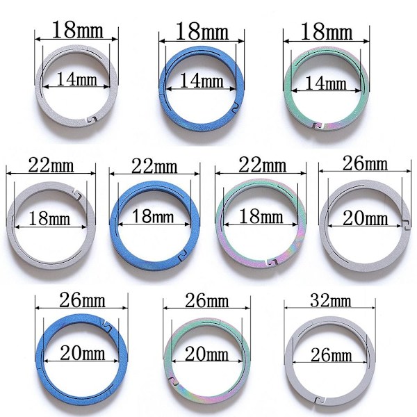Nøgleringe Nøgleringe Spænde Vedhæng MULTICOLOR 18MM