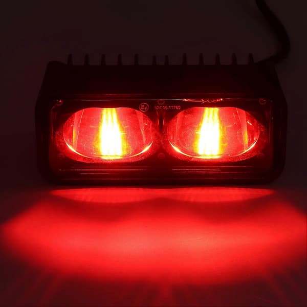 Dobbeltlinse LED Gaffeltruck Sikkerhedslys Robust Høj Lysstyrke Lige Advarsel Sikkerhedslampe DC12V Rød