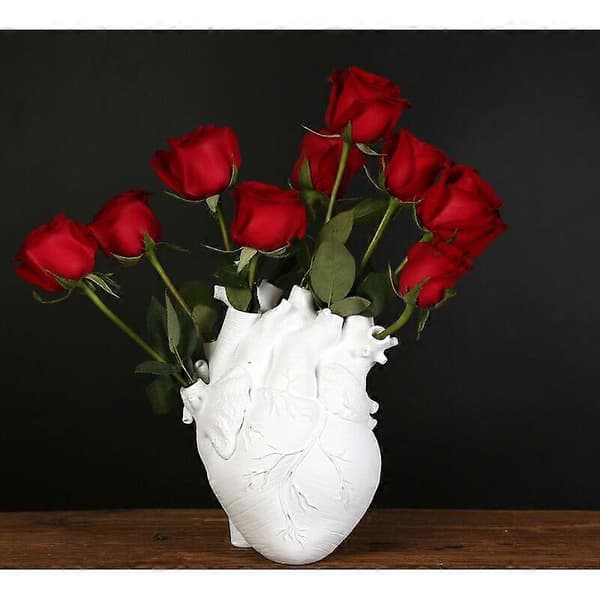Anatomisk Hjerte Vase Resin Blomsterpotte Moderne Skulptur Hjem Kontor