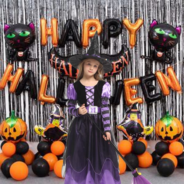 Halloween häxdräkt för flickor Halloween häxklänning ila L