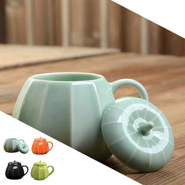 Halloween pumpa kaffe mugg Keramisk kopp stor kapacitet Cyan
