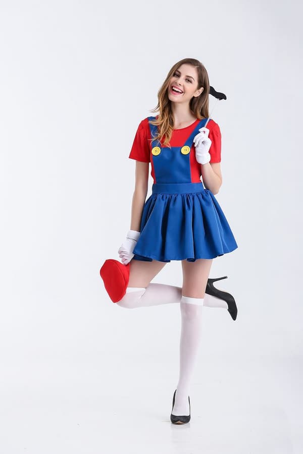 Betterlifefg-Mario And Luigi Costume Damkostym Sunmostar