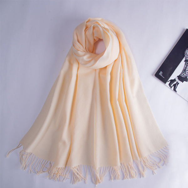 Imiterad kashmir dam höst Vinter Scarf Filt Wrap Sjal Stole Varm Mjuk Håll dig varm Milky white 200*70CM