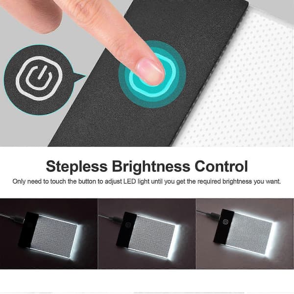 Super Mini LED Ljusplatta Ultratunn Ljuslåda USB-driven Dimbar Ljusstyrka Konstspårare för Ch