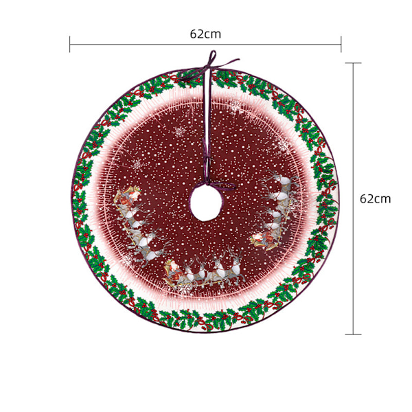 62 cm Julgran Kjol Bas Xmas Golvmatta Ornament Dekor A