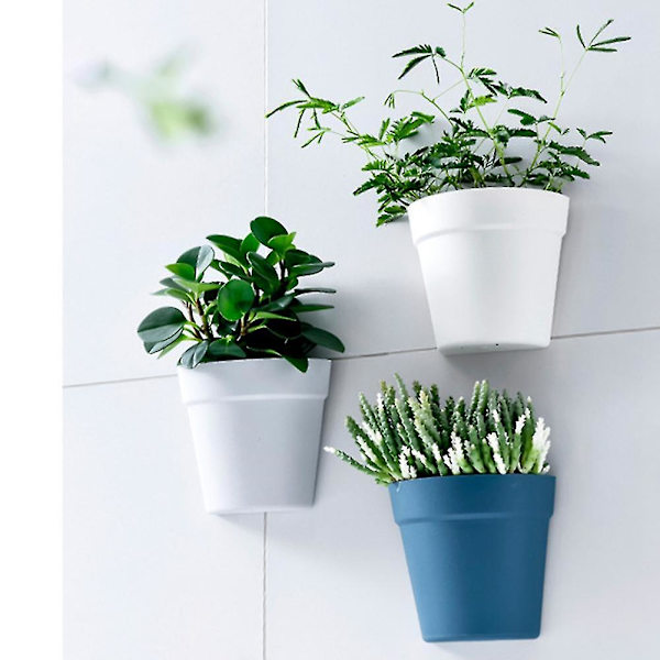 Vägghängd plastkruka Blomkruka Vägghängande plantering Halvcirkelformad liten blomkruka Wal