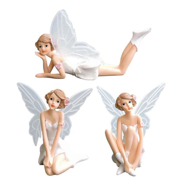 3 stk/sett bedårende engleformet statuedekor realistisk søt PVC kake-topper til fest
