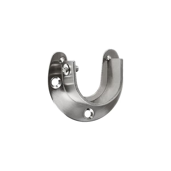 Garderobsstångsuttag Rostfritt stål Heavy Duty Garderobsstångsände stöder U-formad flänsskena Stånghållare för garderobsfäste Gardin (6st)