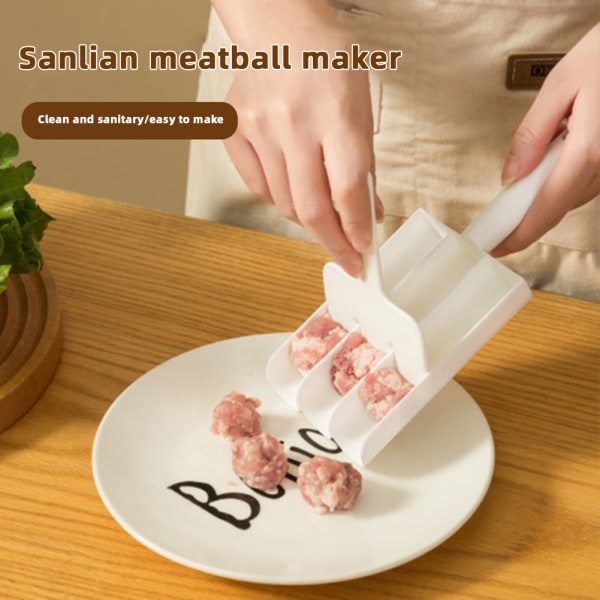 Creative-Kitchen Triple Meatball Maker Multifunktions Köttbullar Stencil Snabb DIY Kött Köttbullar Set 2PCS