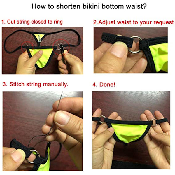 Sexy bikini, stringtruse i blonder, todelt badedrakt Black