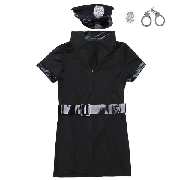 Kvinnors polisdräkt Cosplay Fancy Dress Halloween Outfit Set 3XL