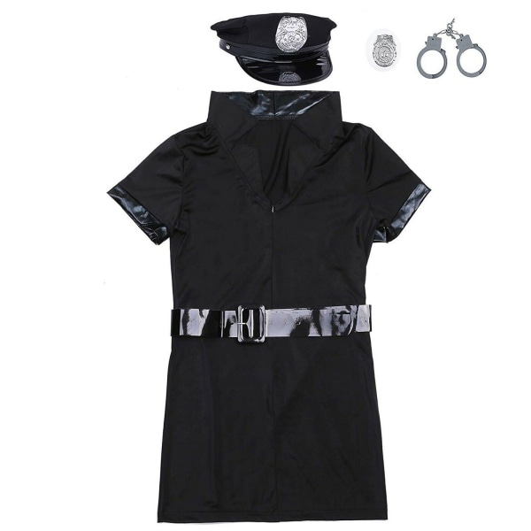 Kvinnors polisdräkt Cosplay Fancy Dress Halloween Outfit Set XL