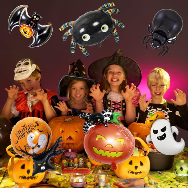 7st Stora Halloween Spooky Dryad Folieballonger Set - Spindel