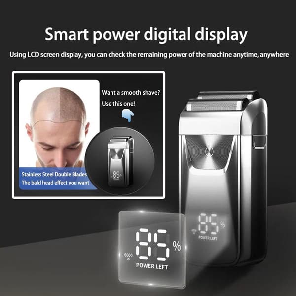 Elektrisk barbermaskine Elektrisk shaver Genopladelig barbermaskine til silver One-size