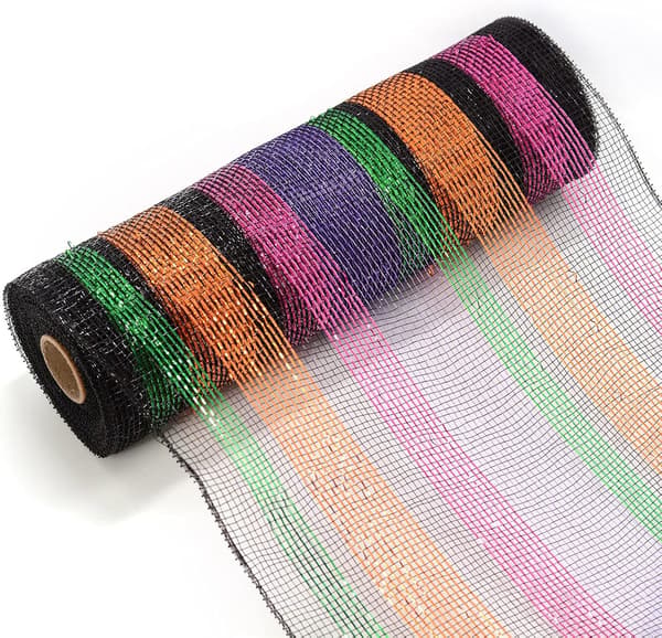 Deco Mesh 10 tum x 30 fot varje rulle, set med 2 Halloween Multicolor