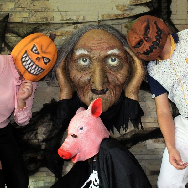 Deluxe Novelty Halloween Kostym Festrekvisita Latex Pumpkin Head Mask (Pumpkin)